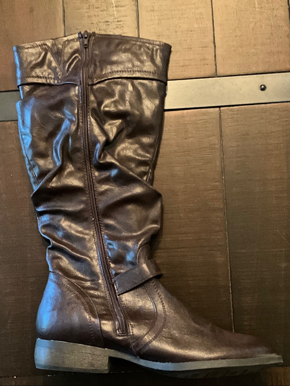 Route 66 Women's Dark Brown Slouch Mid-Calf Buckle Boots - Picture 7 of 10